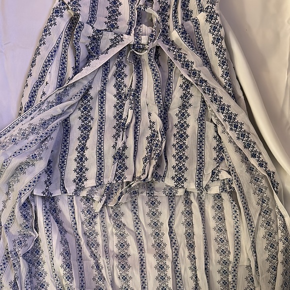 Blue/White Maxi Romper - Picture 2 of 5